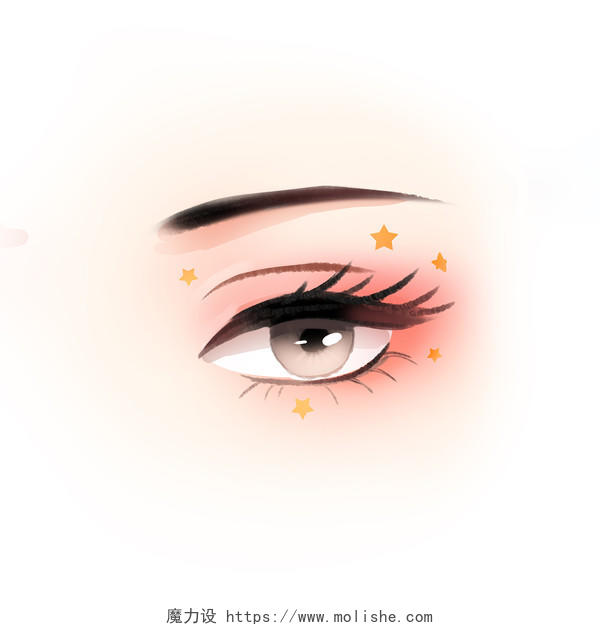 简笔卡通手绘眼睛元素简单的眼睛